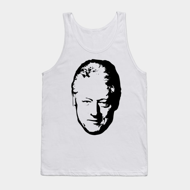 Bill Clinton Black On White Pop Art Tank Top by Nerd_art